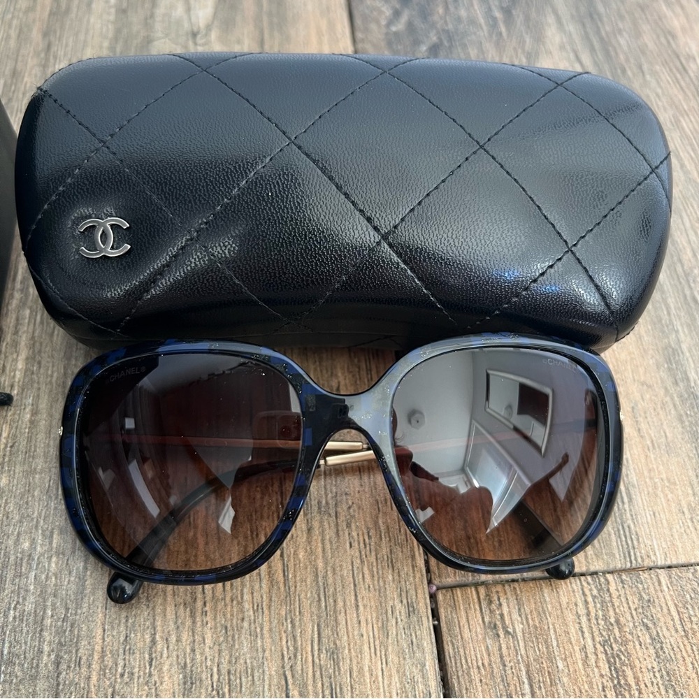 Chanel Blue Sunglasses with Swarovski Crystals